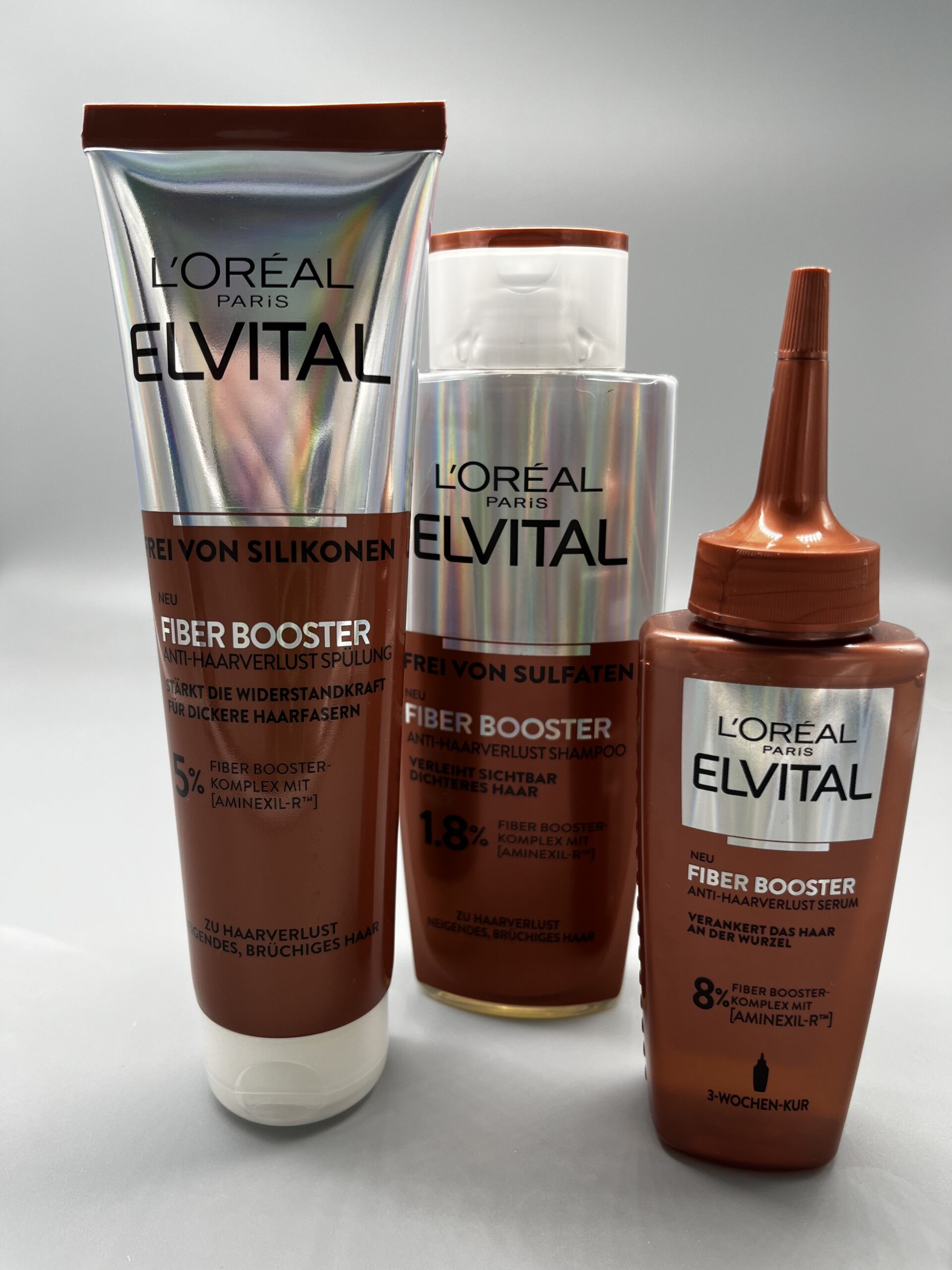 L’Oréal Elvital Fiber Booster (Shampoo, Spülung, Anti-Haarverlust-Serum)
