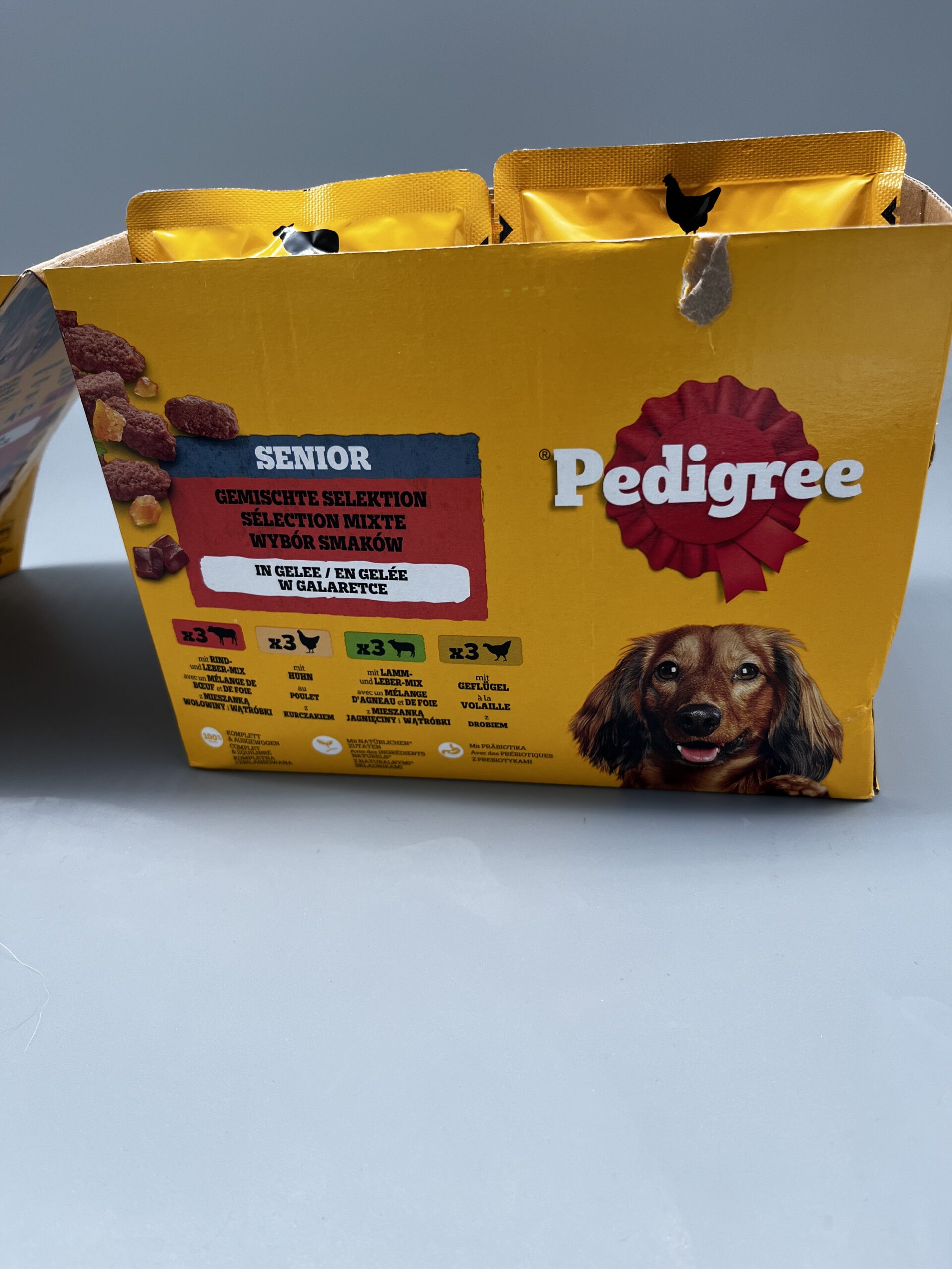 Pedigree Senior gemischte Selektion in Gelee (Rind, Lamm, Huhn, Geflügel)